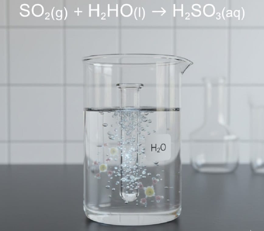 H2SO3 là sản phẩm của khí SO2 và nước